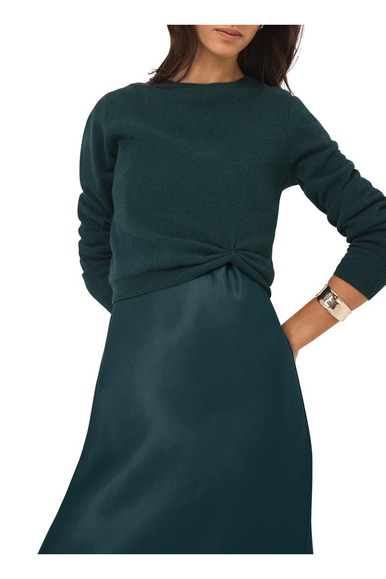Layered Satin Midi Dress