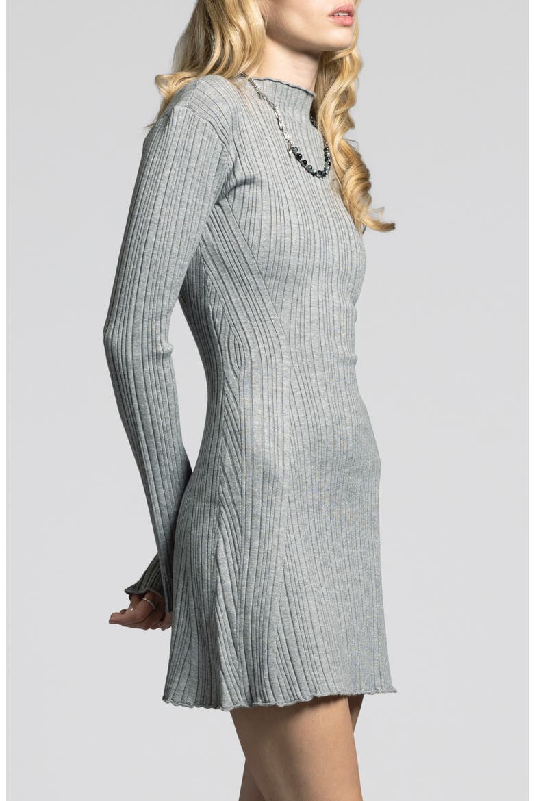 Mirren Long Sleeve Ribbed Sweater Dress