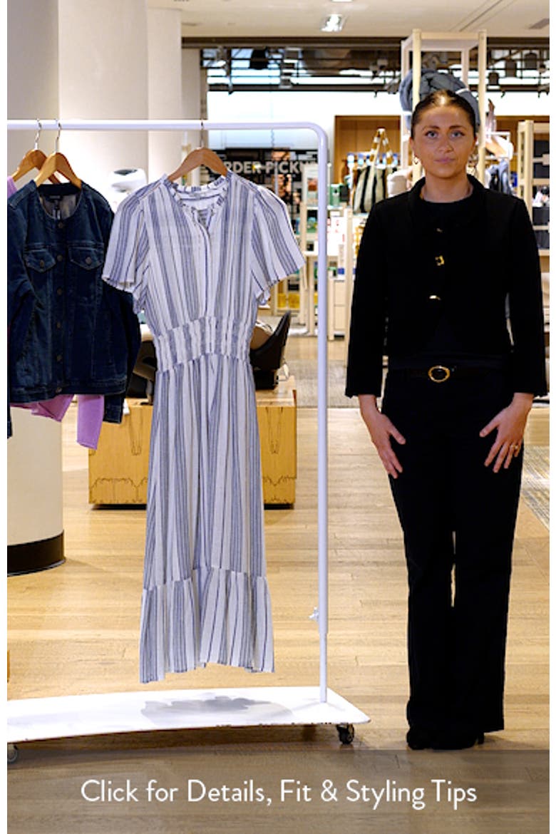 Brent Stripe Smocked Waist Midi Dress