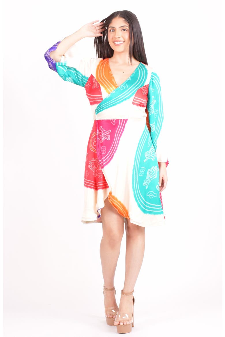 Isla Bandhani Wrap Dress