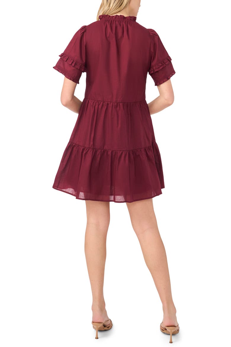 Pintuck Tiered Cotton Dress