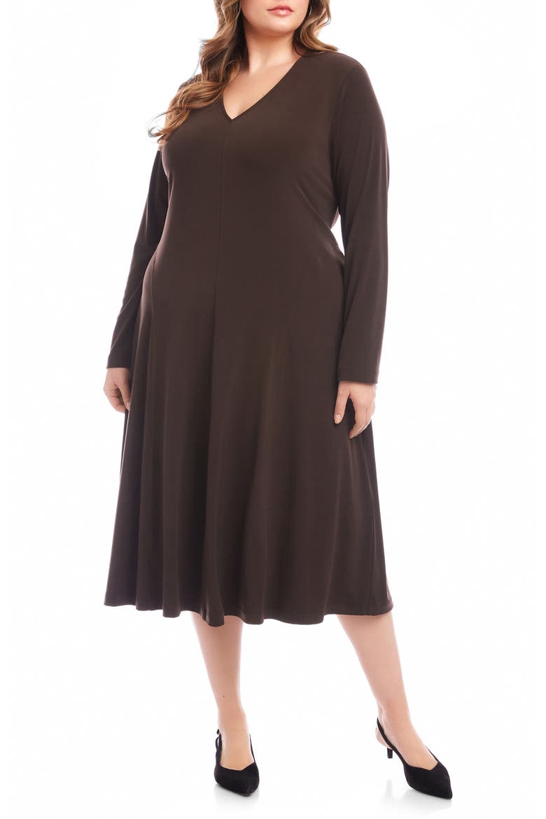 Kate Long Sleeve Travel Jersey Midi Dress