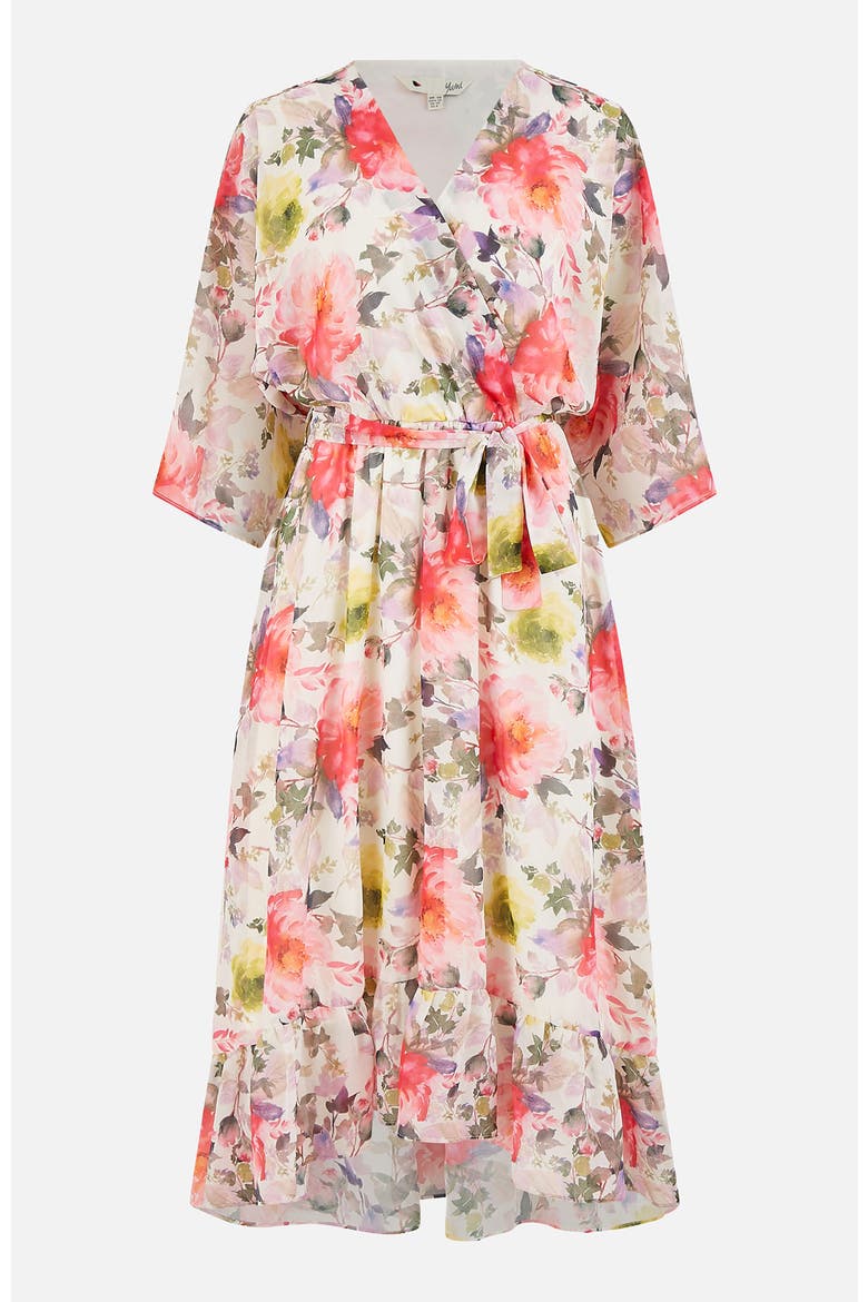 Ruffle-Hem Wrap Midi Dress