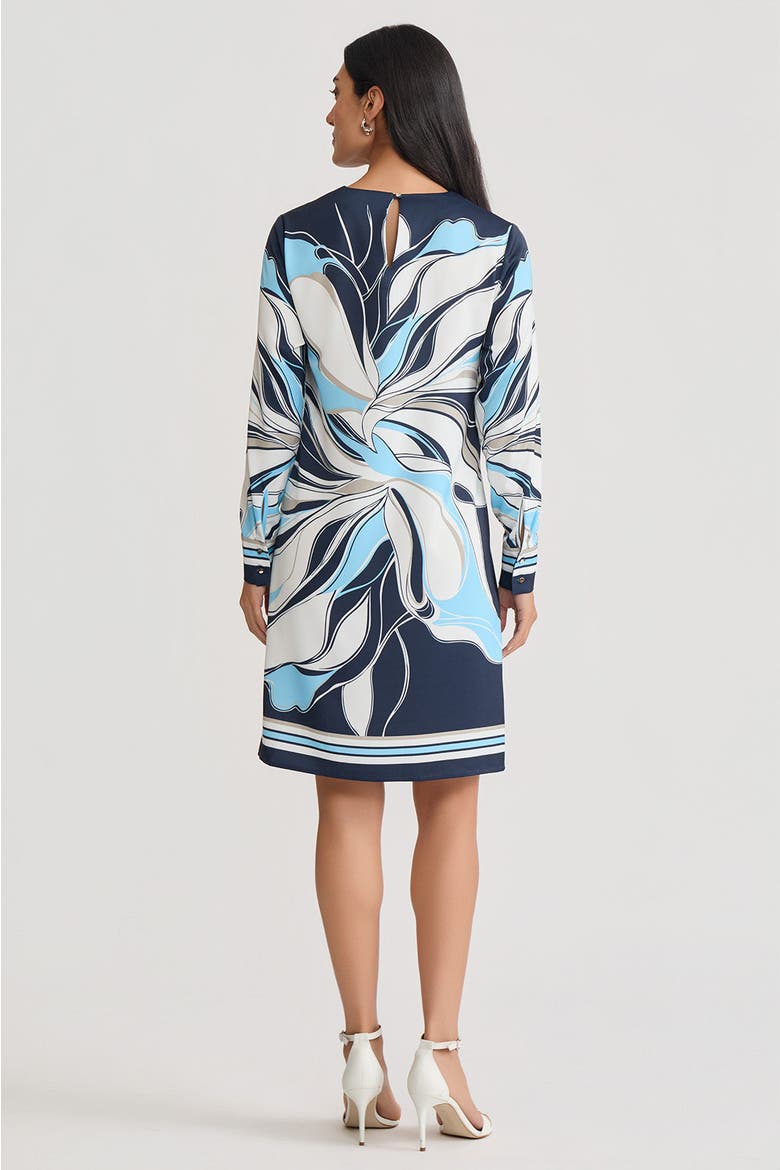 Floral Abstract Crepe de Chine Shift Dress