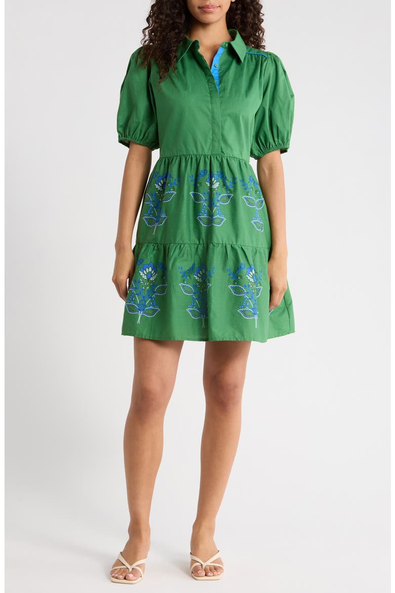 Meridy Floral Burie Tiered Minidress