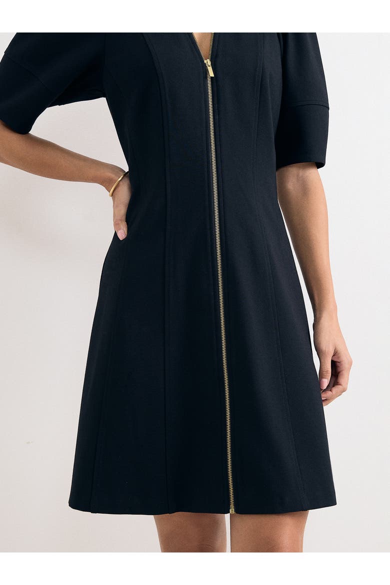 Alima Ponte Zip A-Line Dress