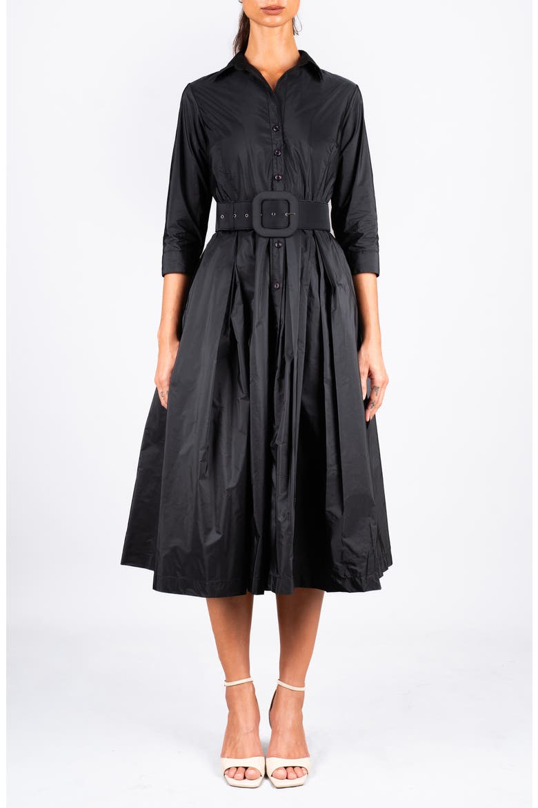Silk Pleated Midi Audrey Shirtdress