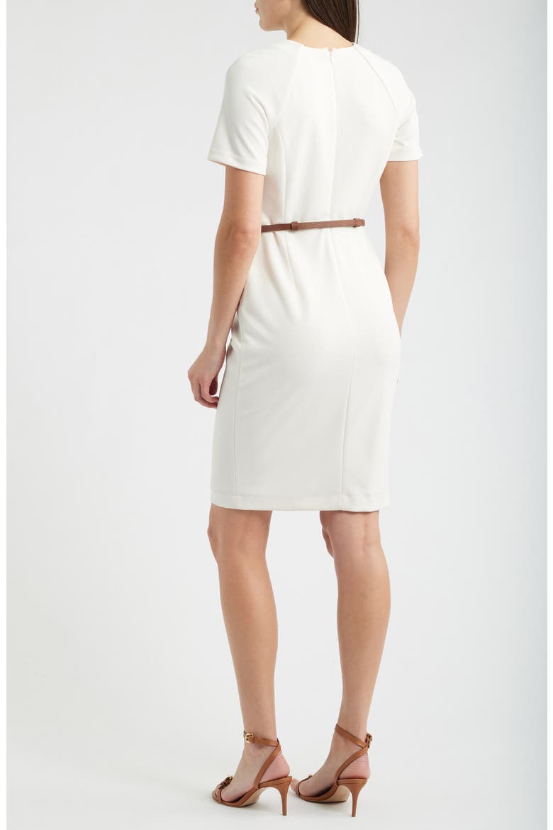 Keyhole Belted Sheath Dress