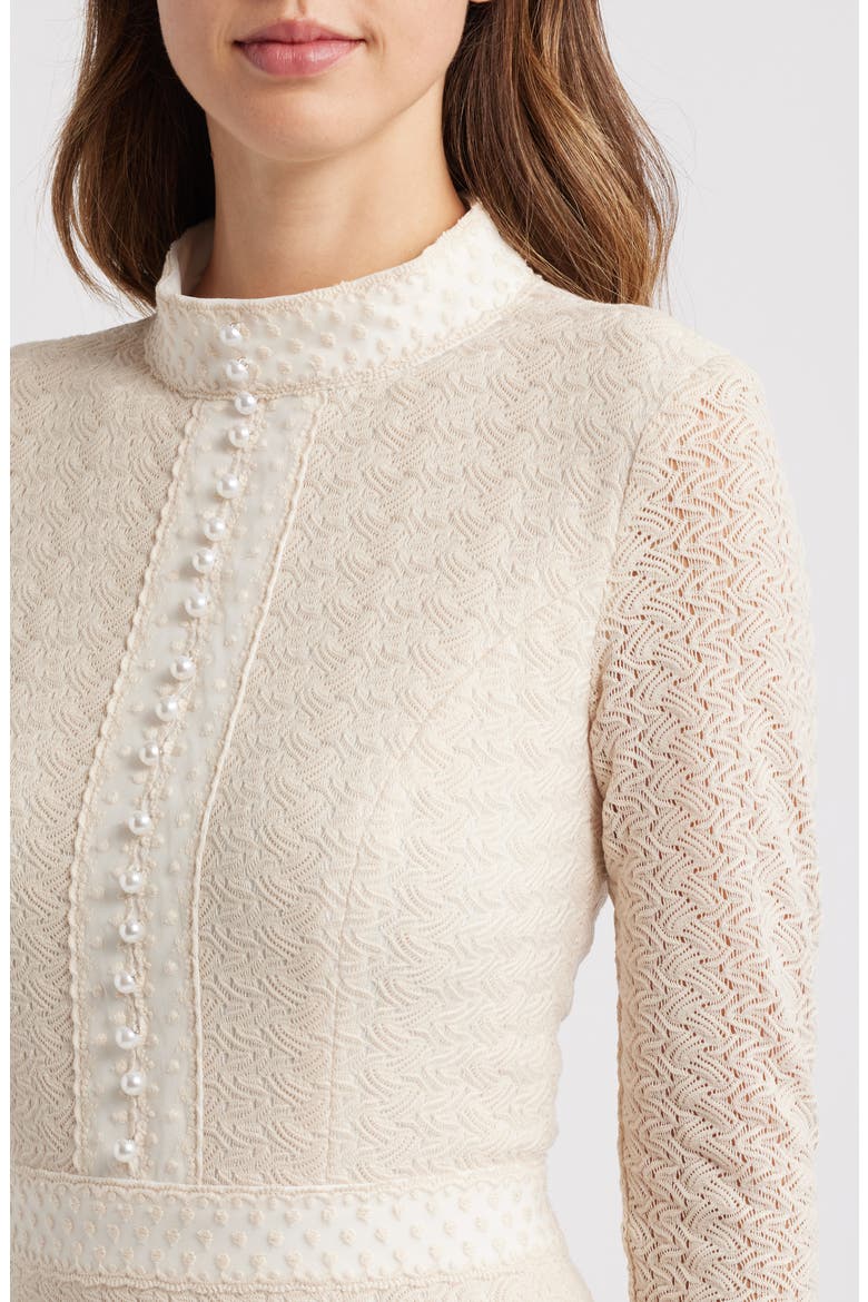Kailee Texture Long Sleeve Midi Dress