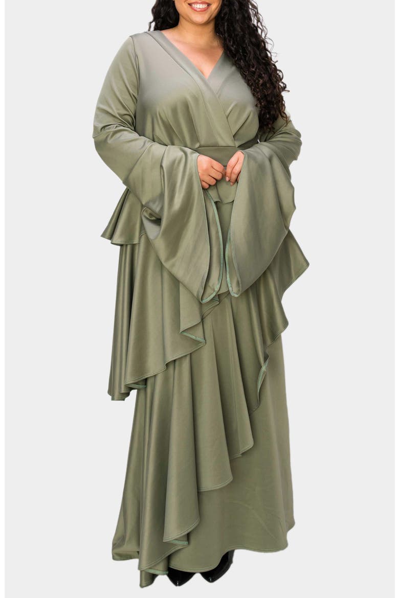 Zeta Ruffled Long Sleeve Drama Dress