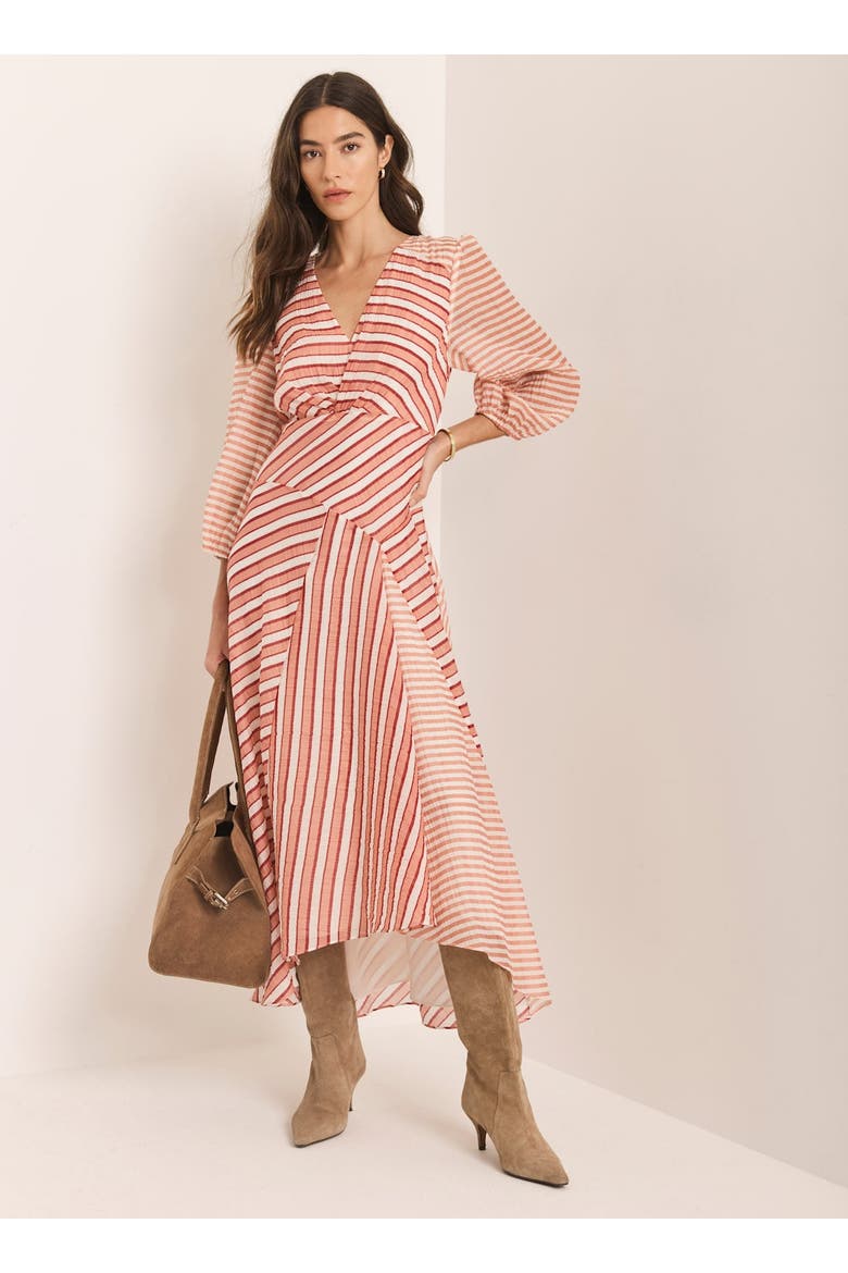 Striped Panelled Midi Dress