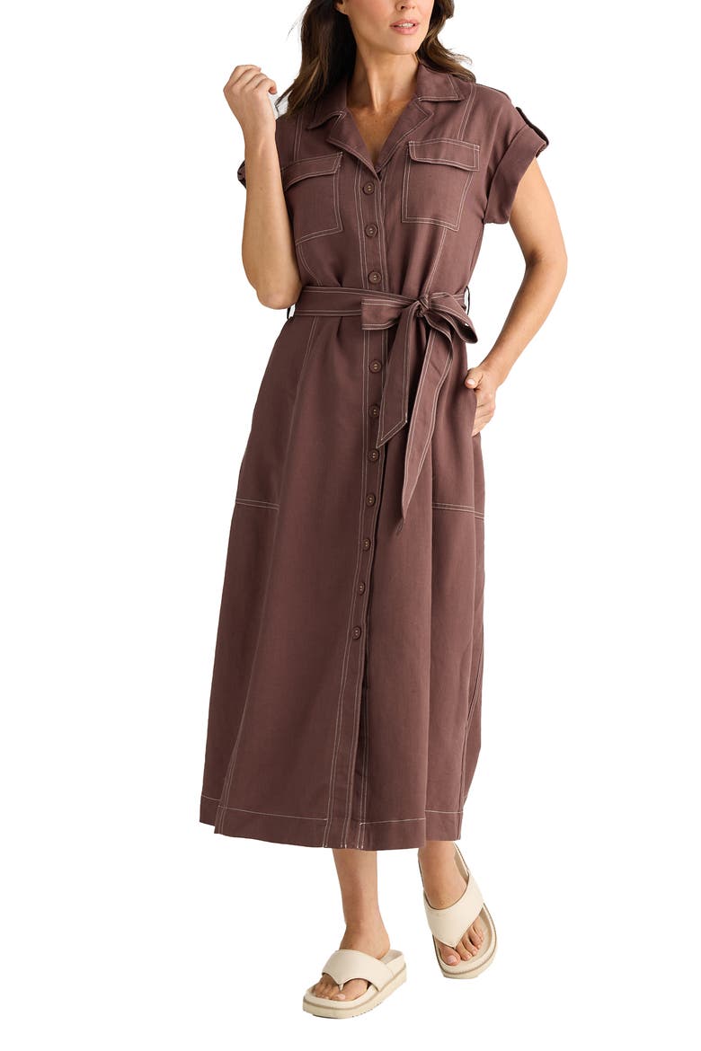 Portia Cotton Blend Maxi Shirtdress