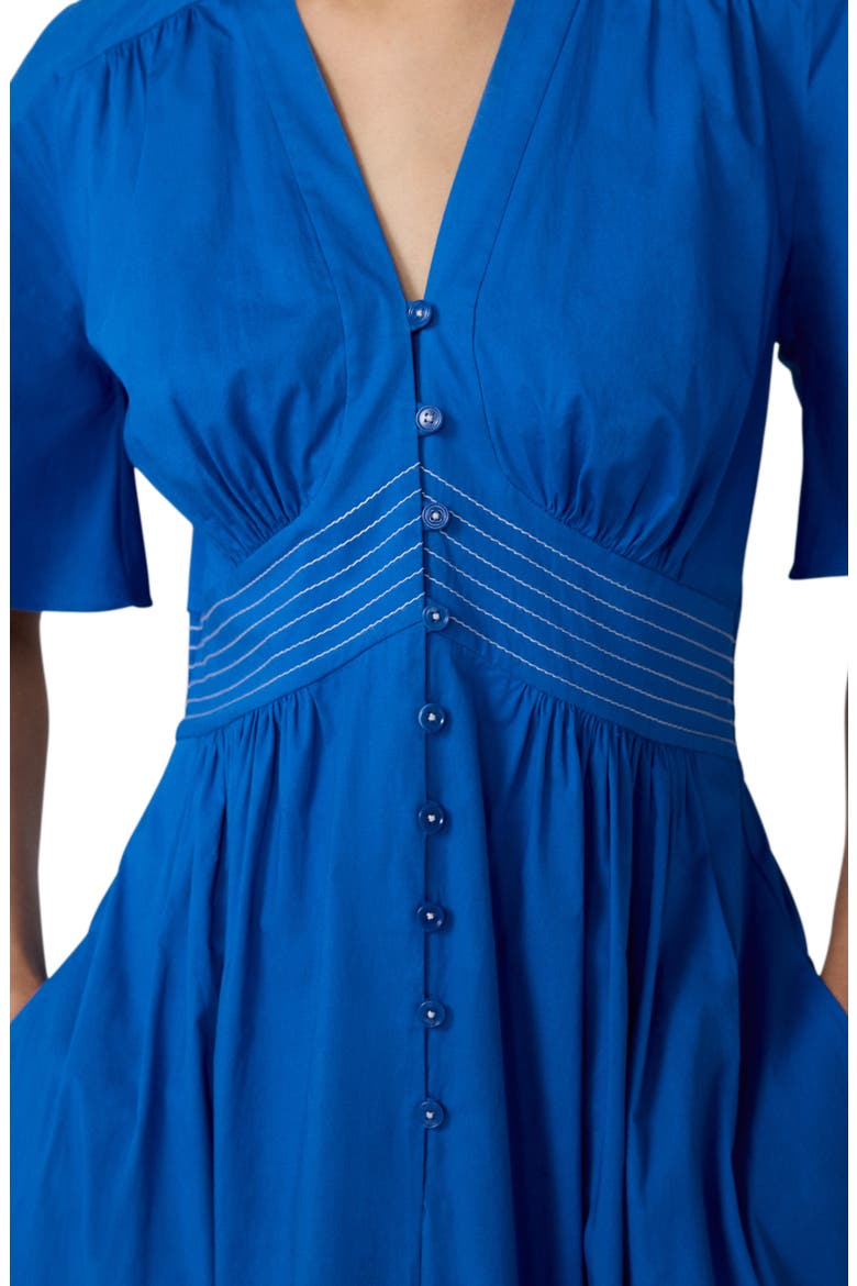 Dawn Stretch Cotton Poplin Midi Dress