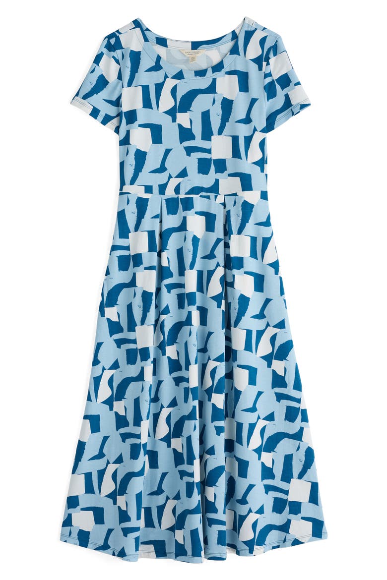 Veronica Geo Print Stretch Organic Cotton Jersey Midi Dress