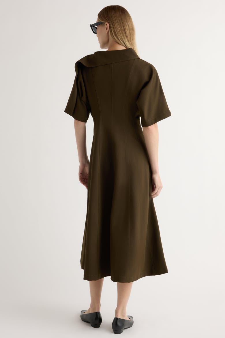 Addison Foldover Scarf-Neck Dress
