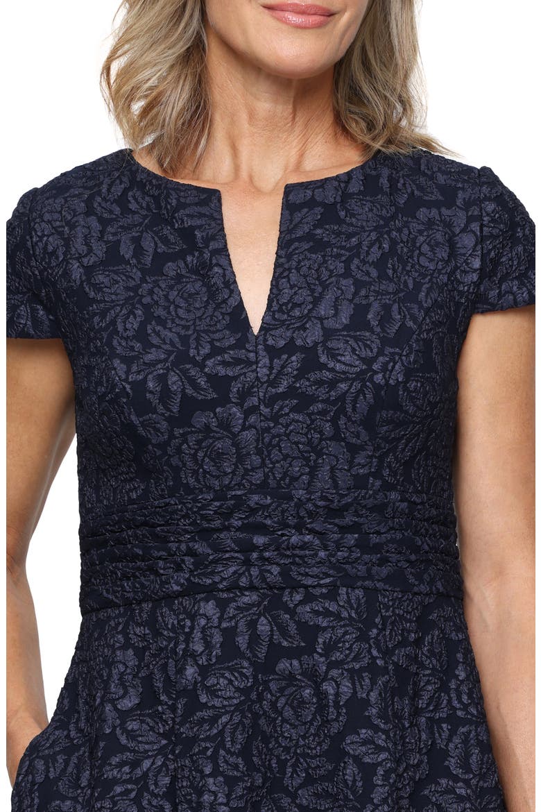 Embossed Short Sleeve Maxi Dress