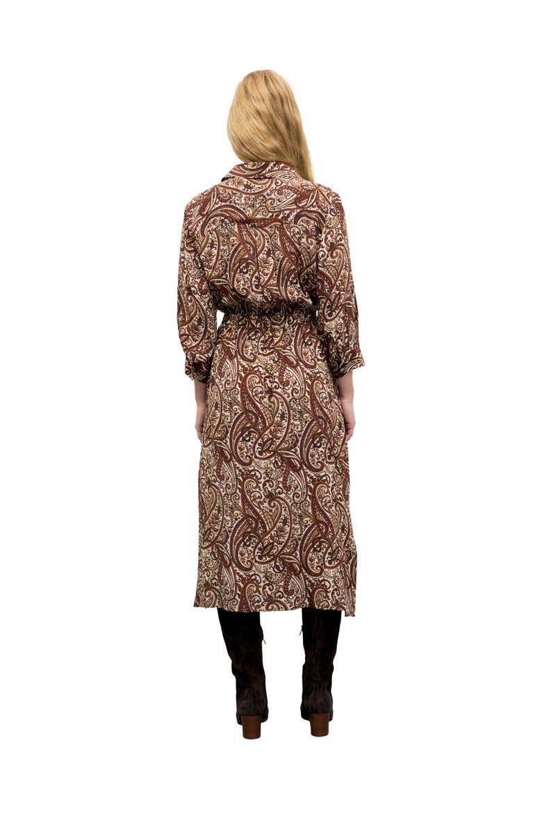 Cyra 3/4 Sleeve Midi Shirt Dress