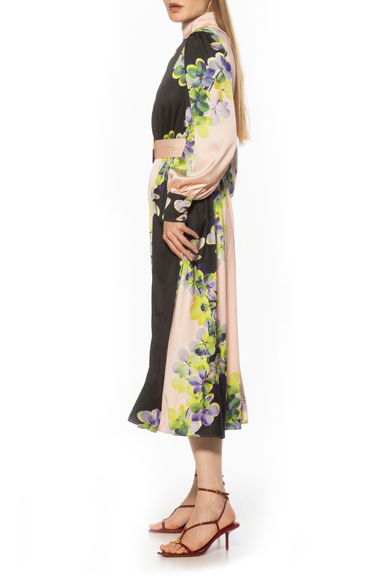 Safiya Long Sleeve Belted Fit & Flare Dress