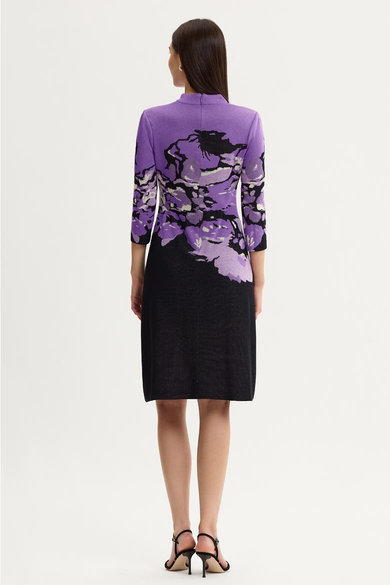 A-Line Abstract Jacquard Soft Knit Dress