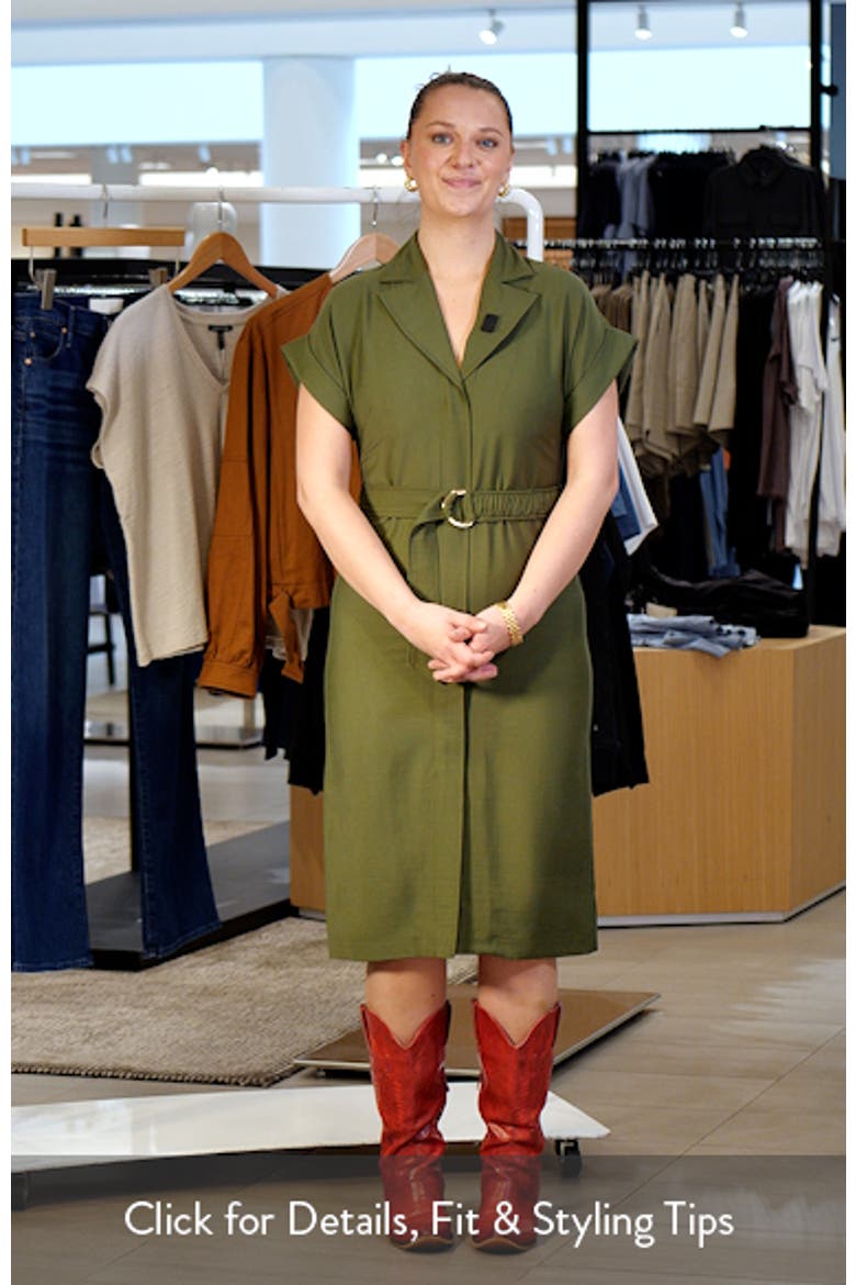 Belted Woven Midi Shirtdress