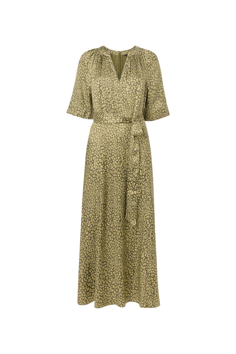 Leopard Short Sleeve Midi Dress