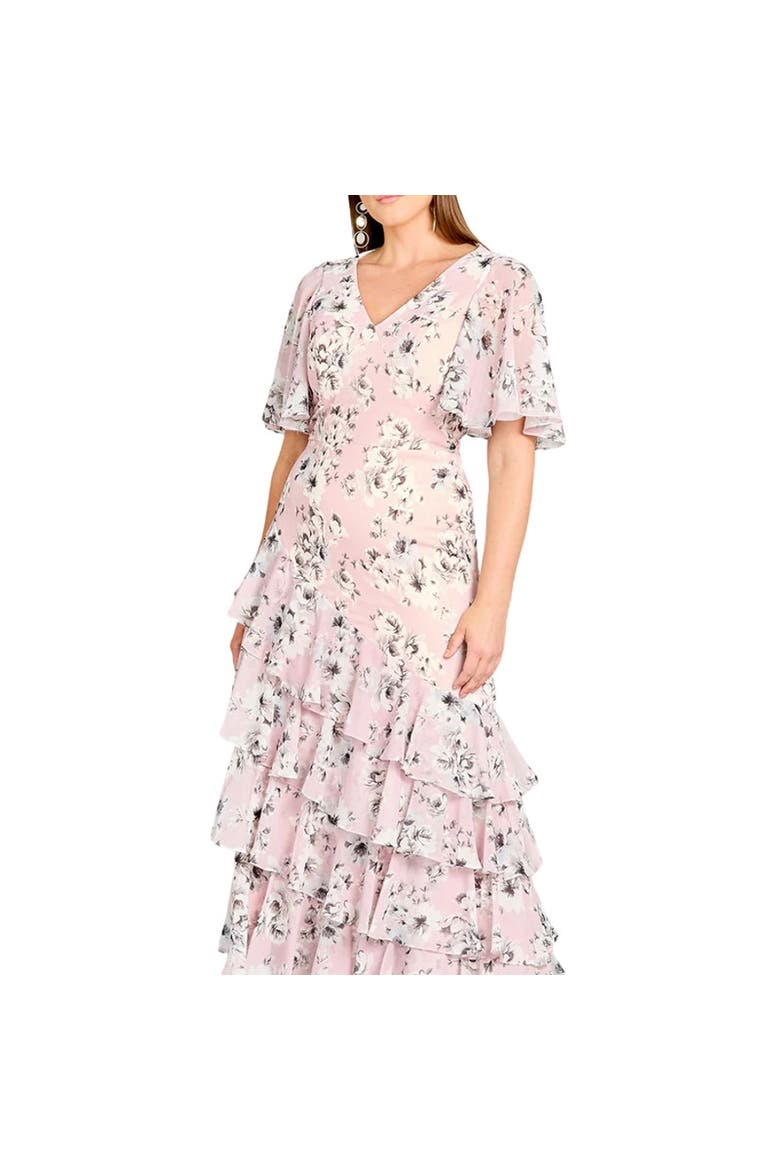 Cape Sleeve Print Dress