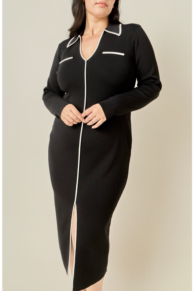 Piped Midi Dress