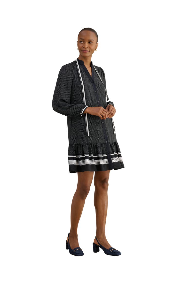 Valerie Ruffle-Hem Mini Shift Dress