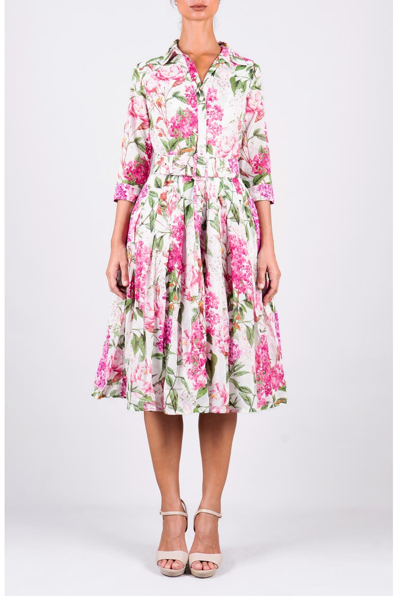 Lilac Flower Midi Shirtdress
