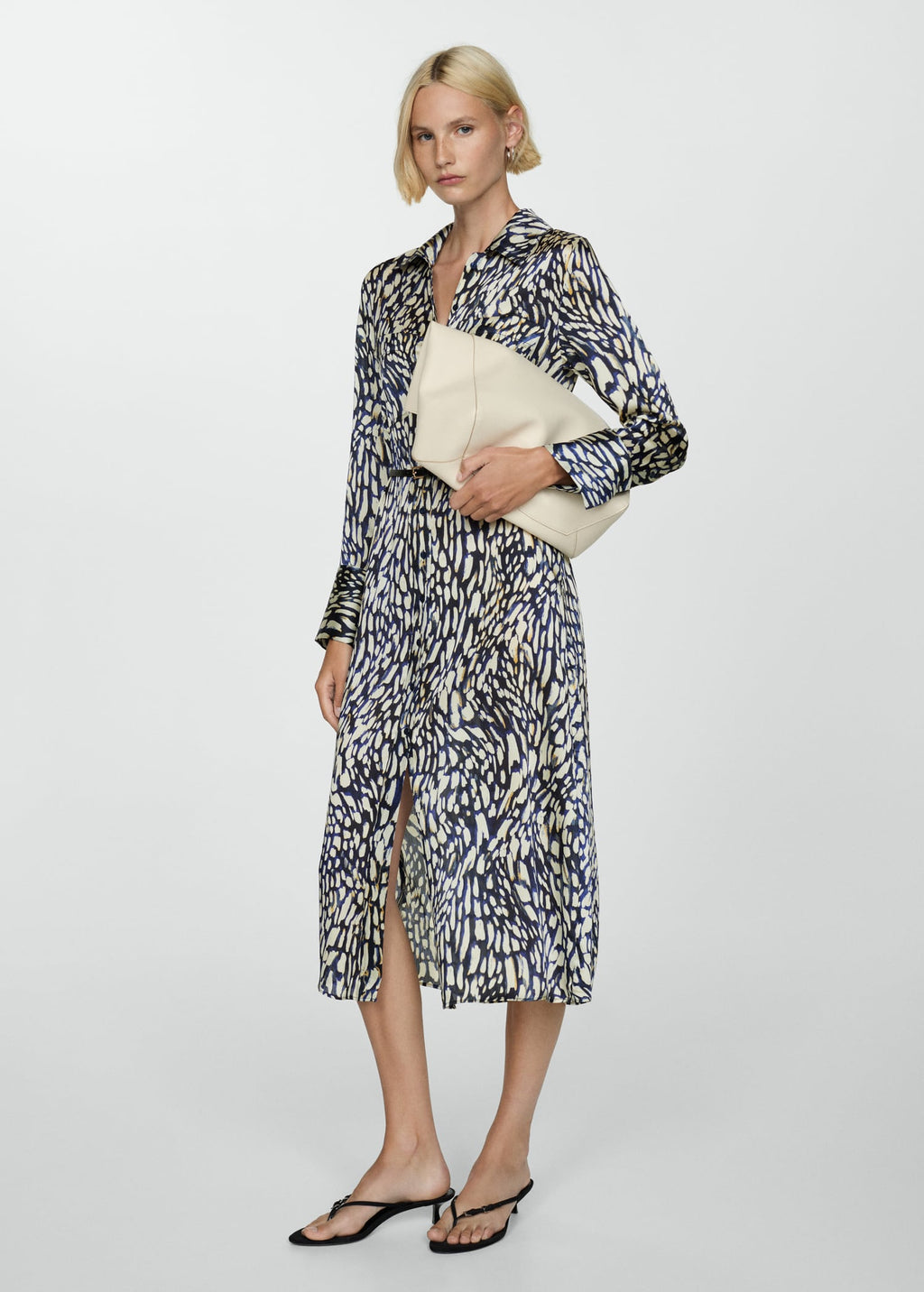 Printed satin dress