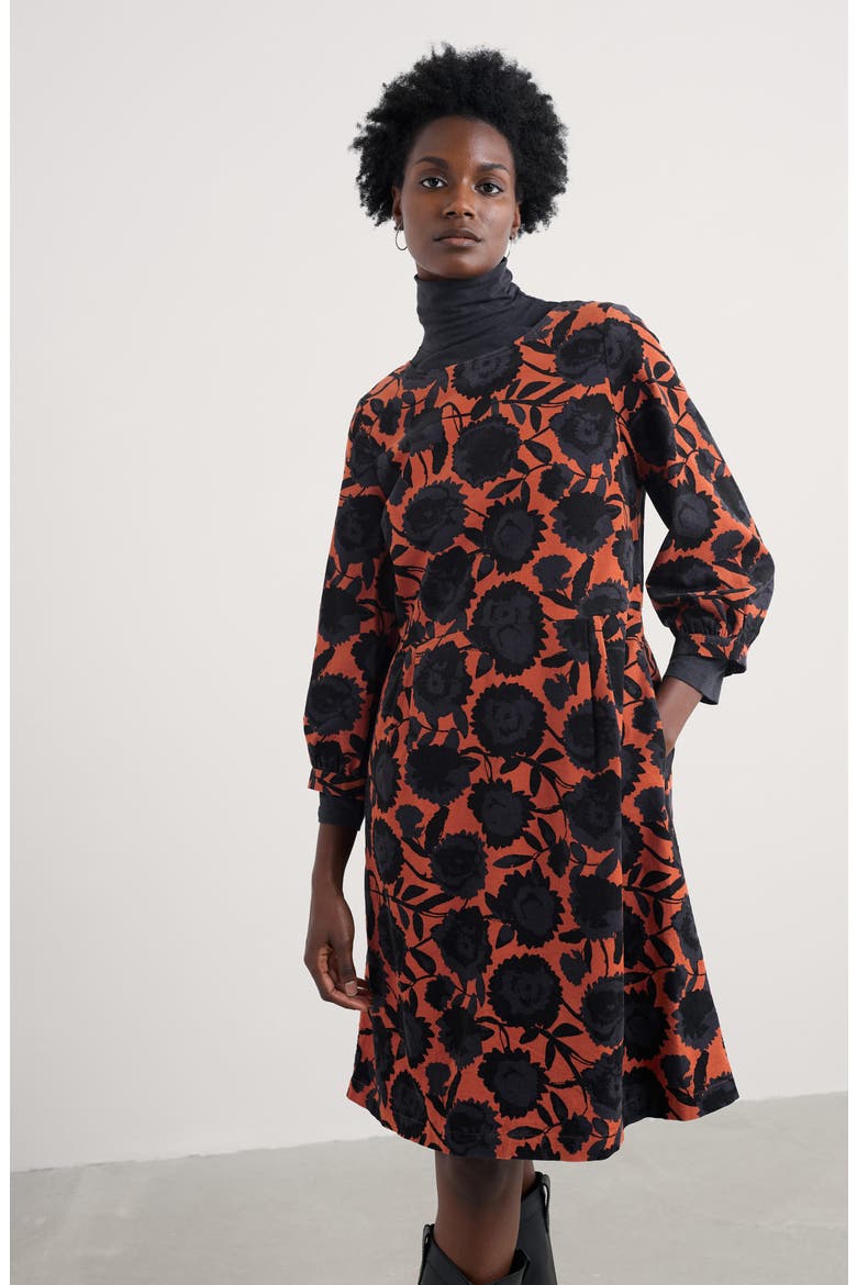Herb Garden Floral Corduroy Dress