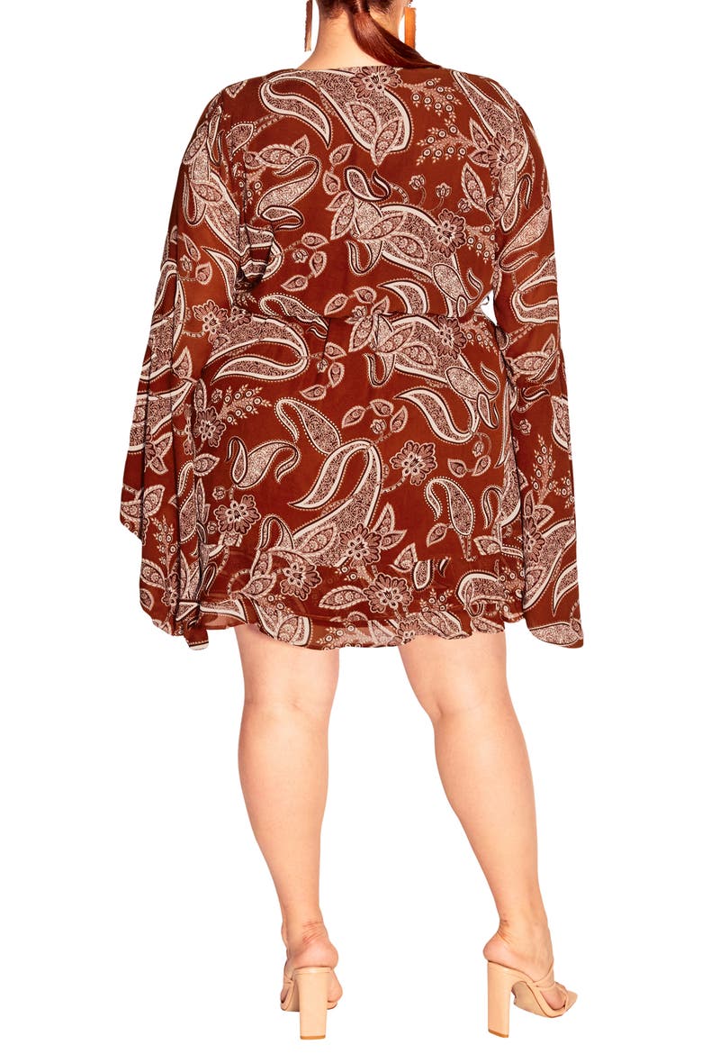 Dream Paisley Faux Wrap Minidress