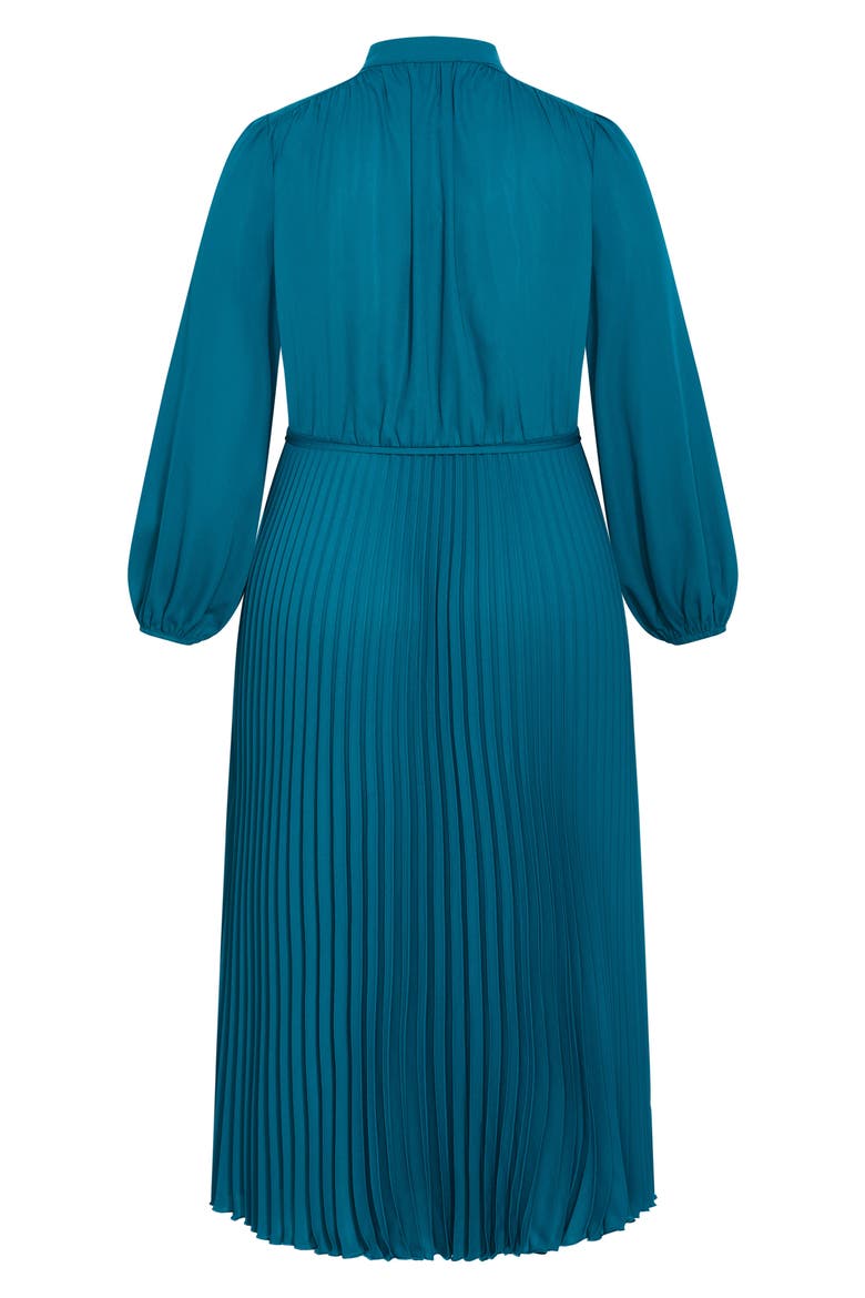 Halle Long Sleeve Pleated Maxi Dress