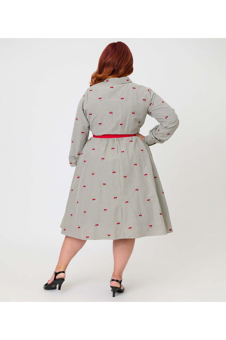 Plus Size Long Sleeve Belted Shirt Dress