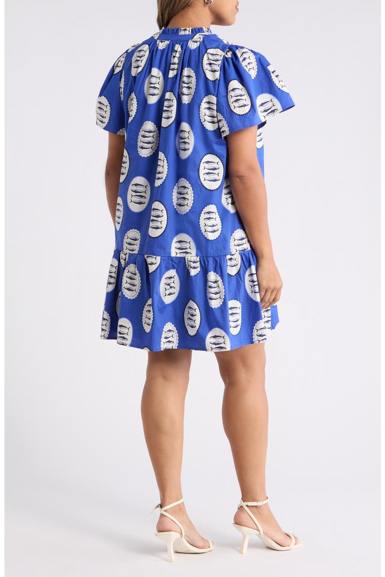 Sardine Sea Azari Cotton Shift Minidress