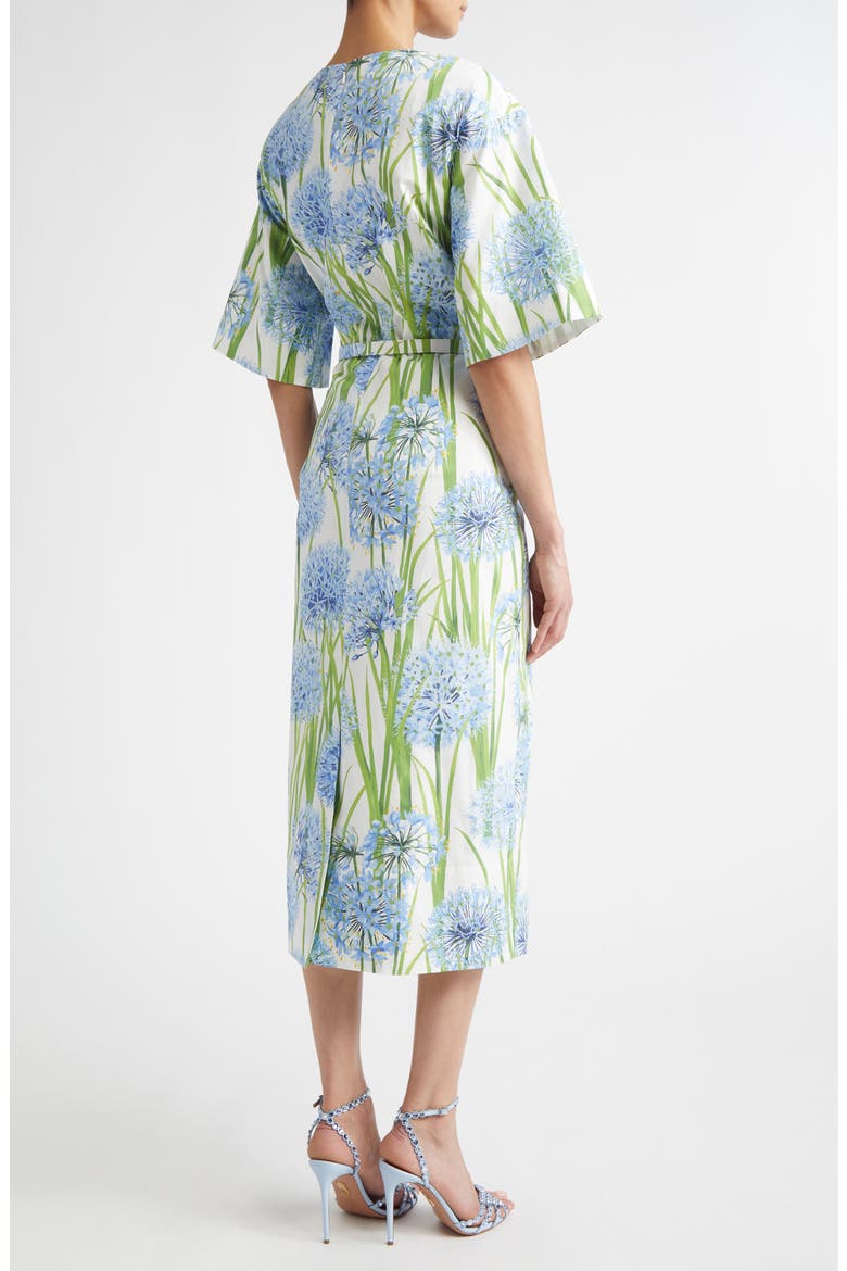 Allium Cotton Stretch Poplin Belted Midi Dress