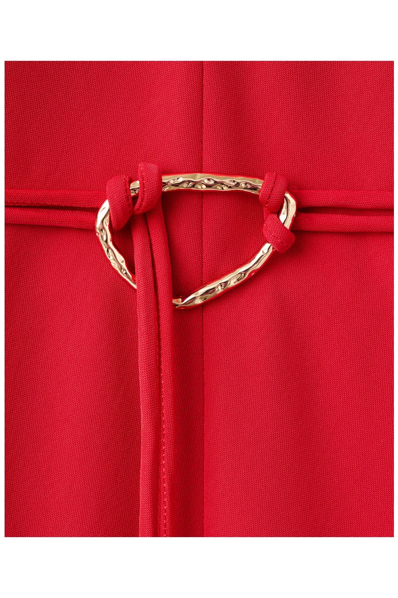 Belted Long Sleeve Midi Dress