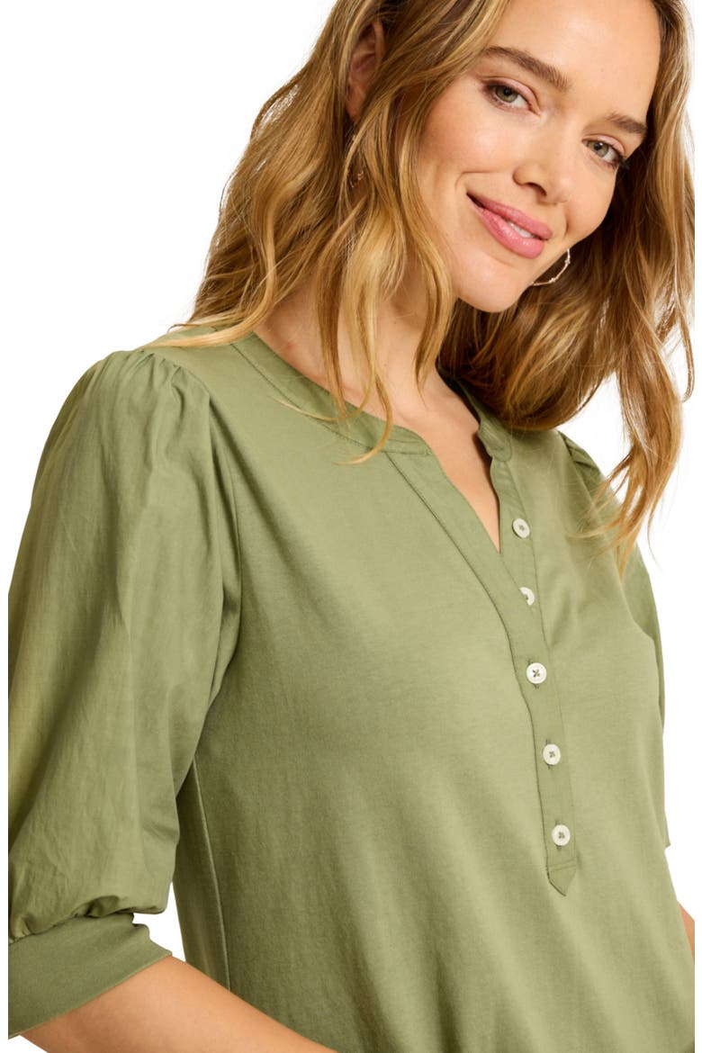 Islandscape Cotton Henley Minidress
