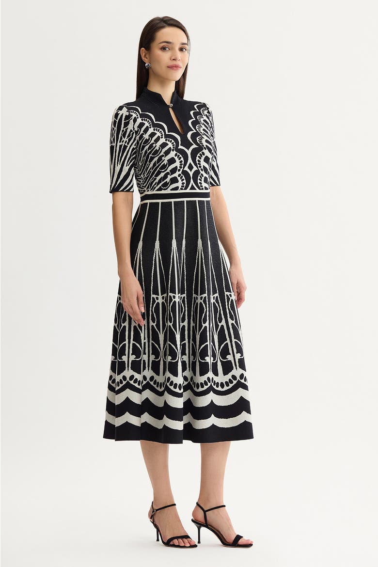 Fit N Flare Feminine Soft Knit Maxi Dress