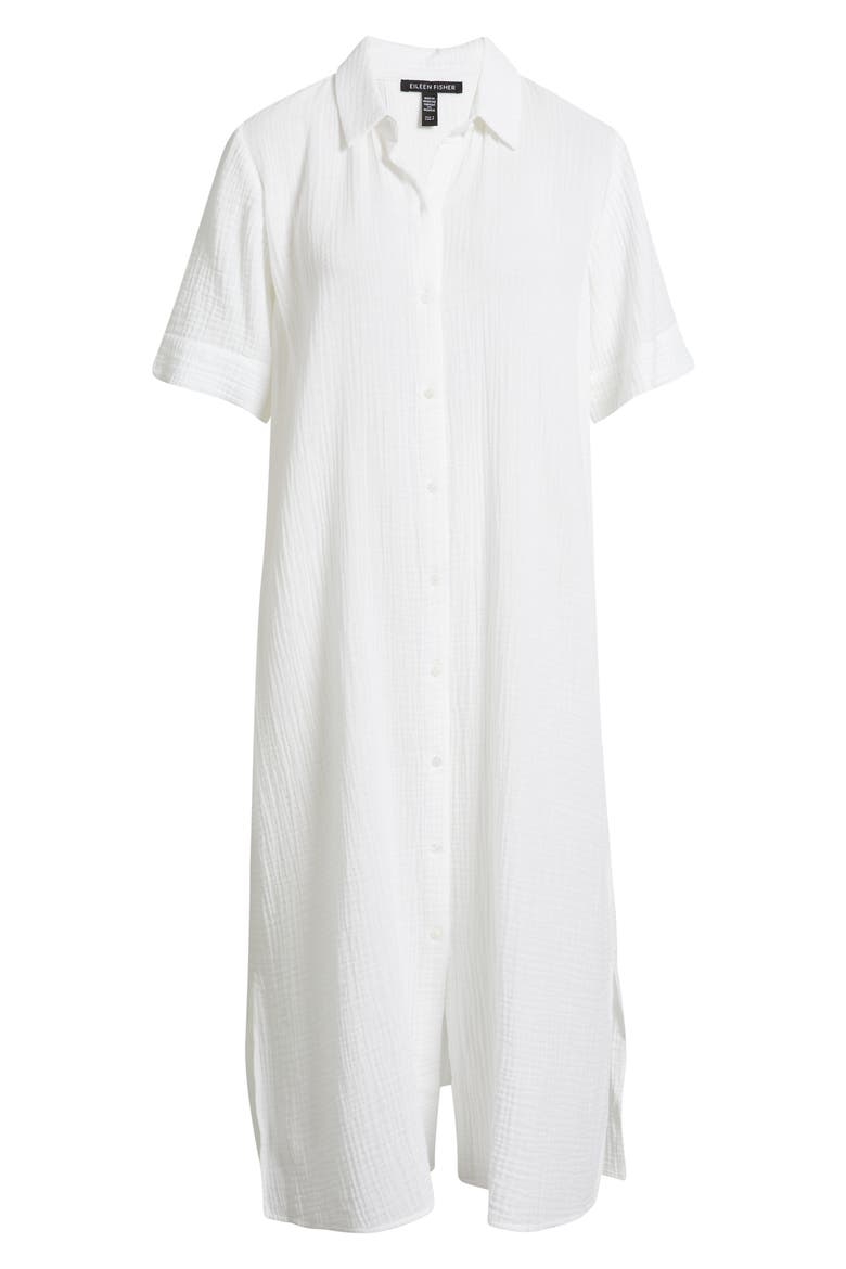 Classic Collar Organic Cotton Midi Shirtdress
