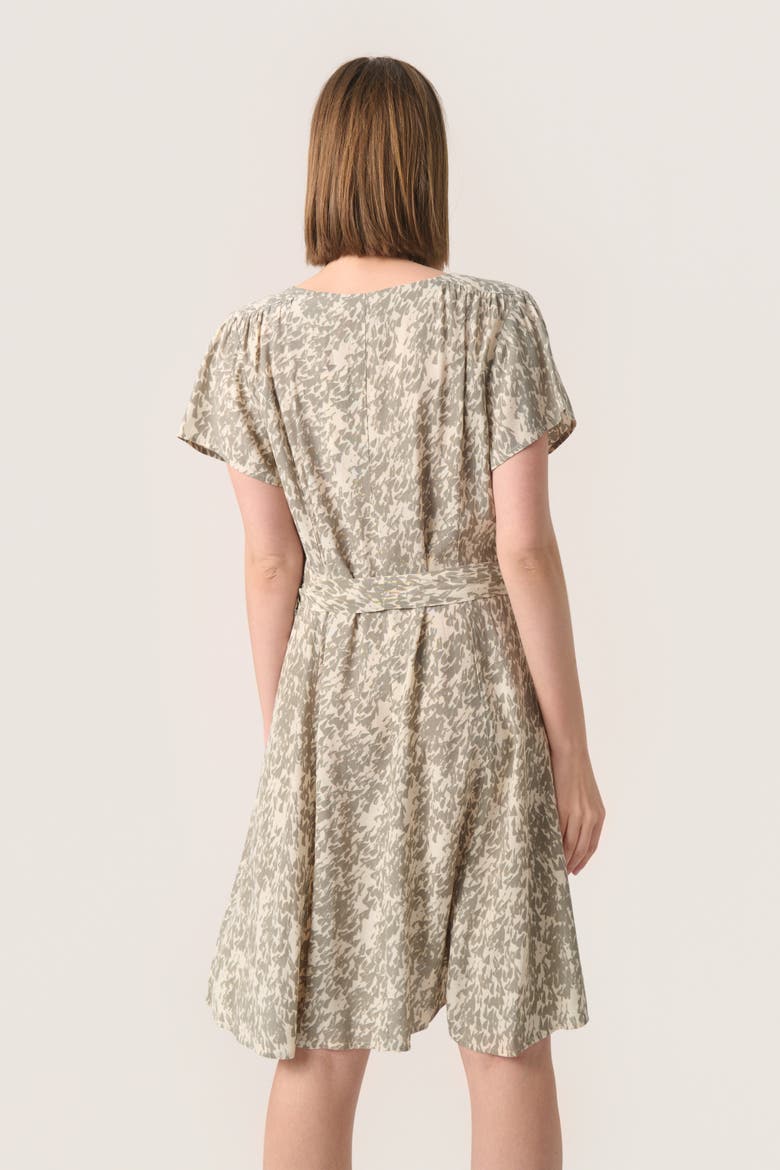 SLSylvia V-neck Short Sleeve Belt Dress