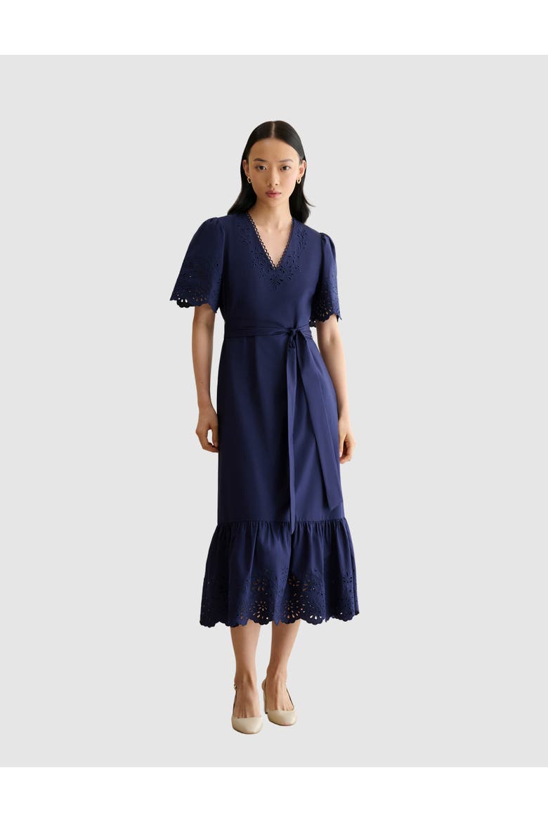 Meghan Broderie Cutwork Midi Dress