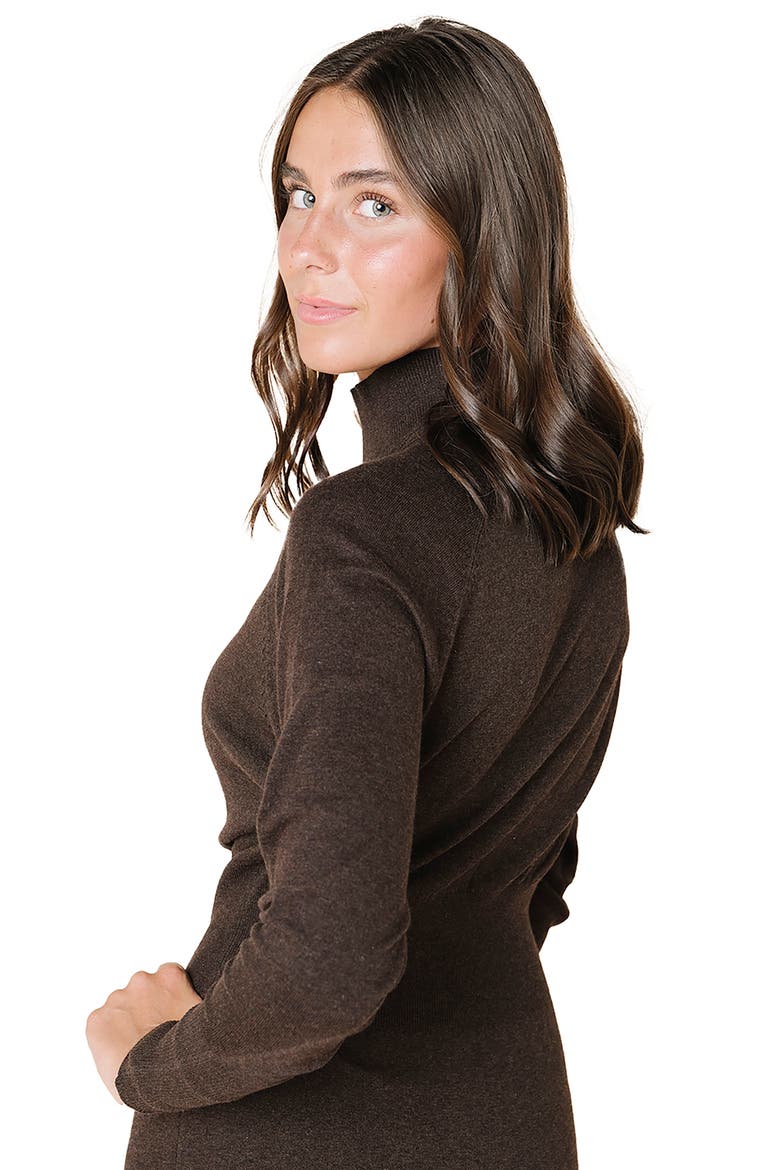 Mock Neck Dolman Sleeve Sweater Dress