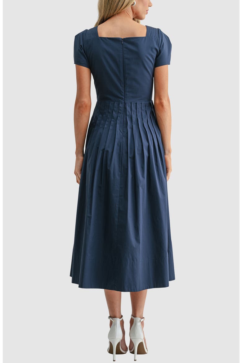 Pintuck Detail Cotton Midi Dress