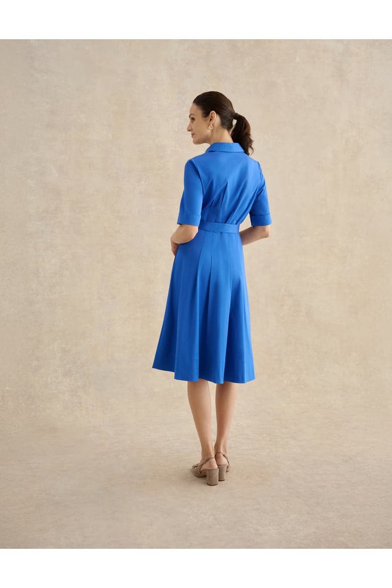 Brigitta Pleated Tie Belt Shirt Dress