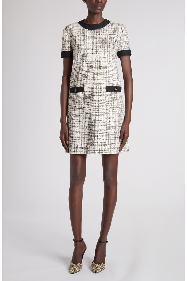 Short Sleeve Tweed Minidress
