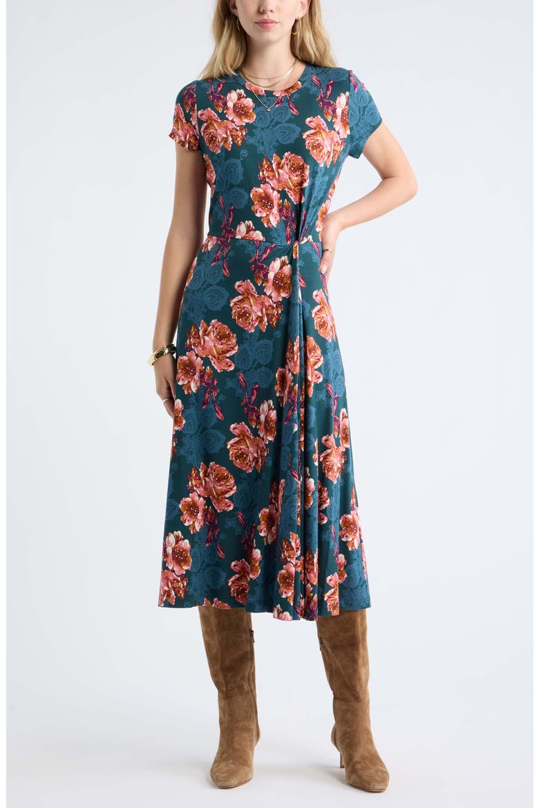 Twist Waist Jersey Midi Dress