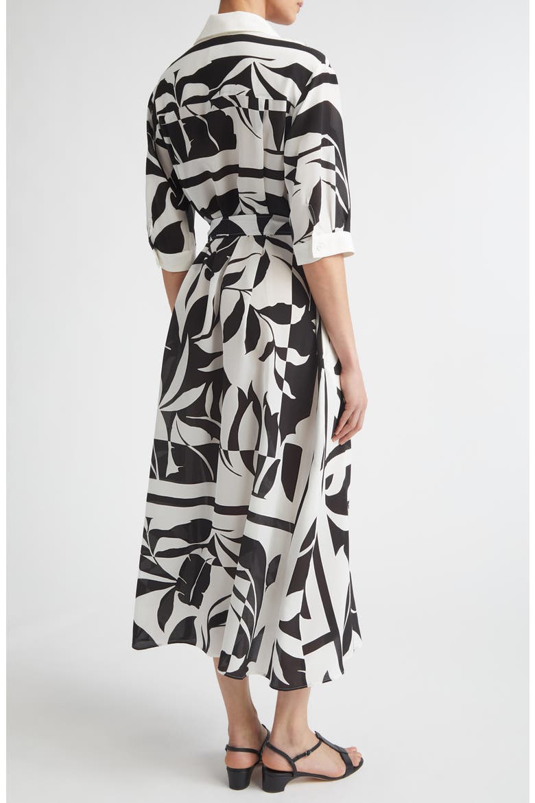 Changio Beachwear Floral Silk Midi Shirtdress