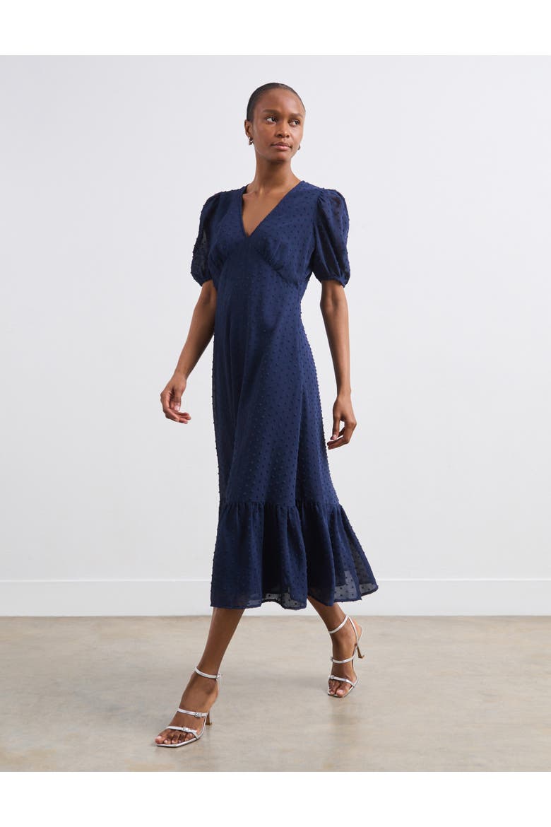 Loretta V-Neck Georgette Midi Dress