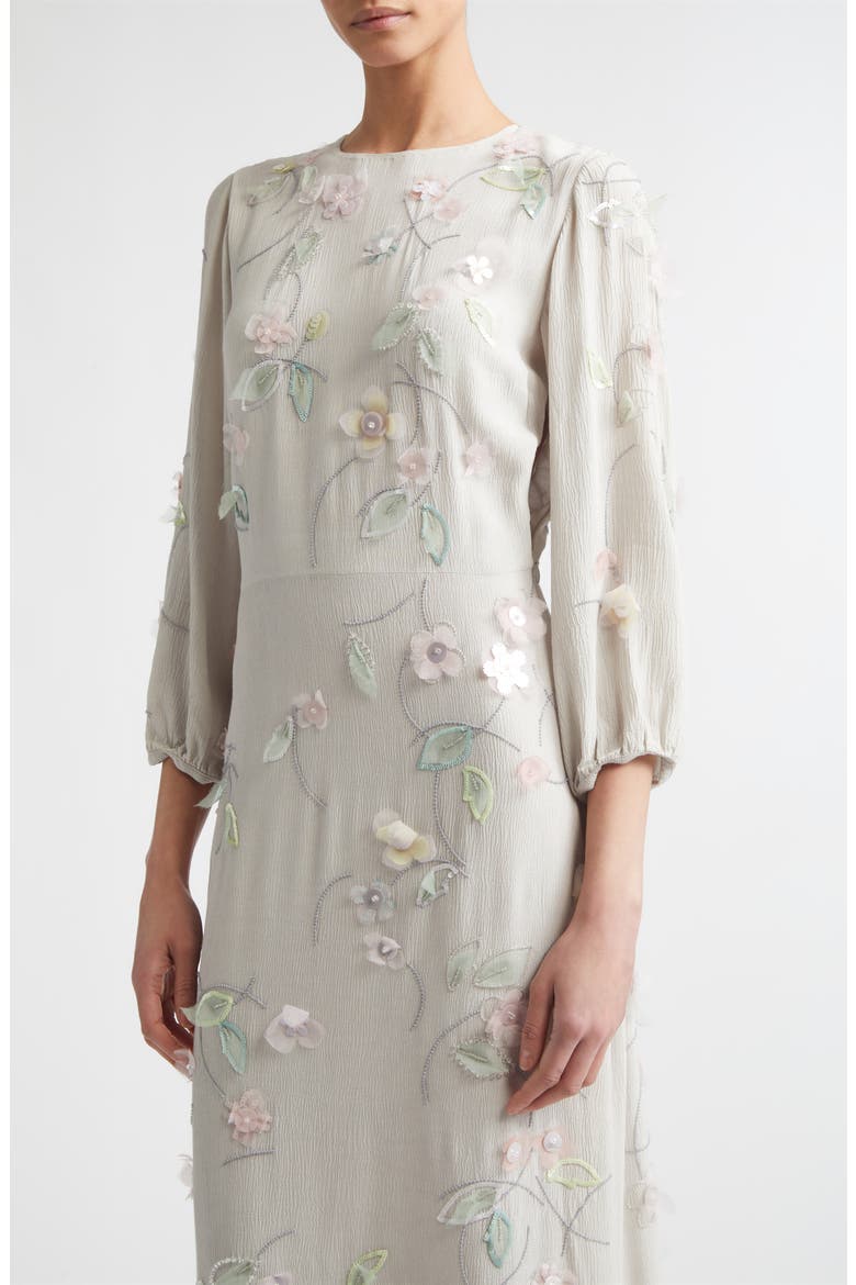 Berna Embroidered Crinkle Maxi Dress
